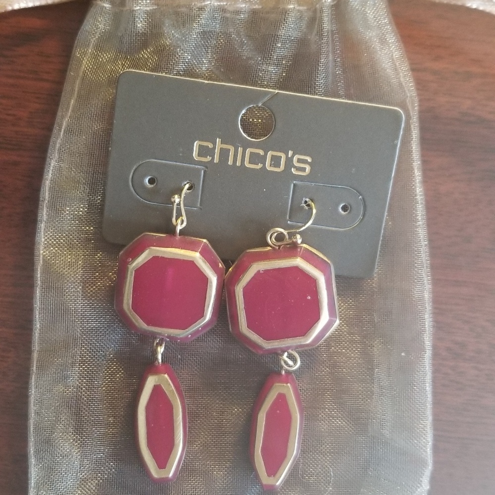 New Chico's earrings and bag.